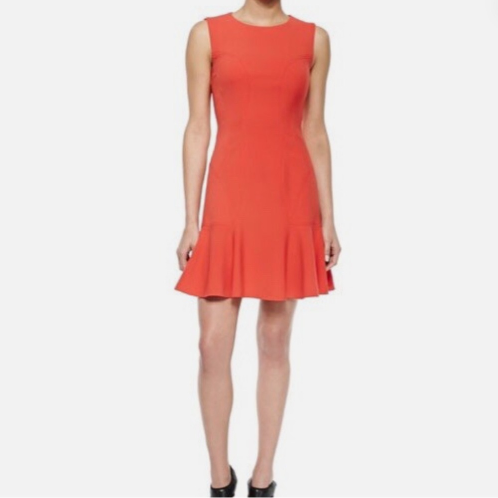 DIANE von FURSTENBERG orange dress with mermaid hem dress